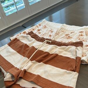 Striped and Floral Shorts Set